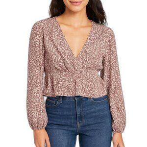 Timing Women’s Floral Wrap Blouse | Size L
